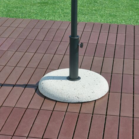 Pied de parasol Bitritto avec adaptateurs 37 42 52 58 mm aspect pierre blanc casa.pro (1/5)