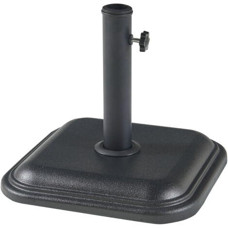 Pied de parasol Biccari avec adaptateurs 33 37 41 48 mm béton 35 x 35 x 5 cm noir casa.pro (1/5)
