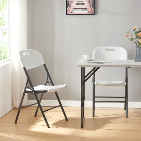 Lot de 4 chaises pliantes Ljusnarsberg 87 x 46 x 53 cm blanc [en.casa] (1/5)