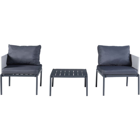 Ensemble de meubles de jardin 3 pièces Accettura gris casa.pro (1/5)