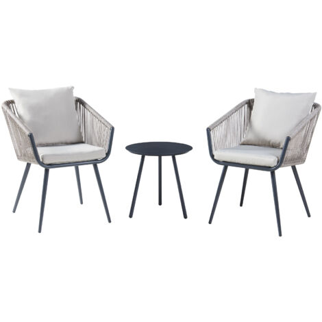 Ensemble de meubles de jardin 3 pièces Abriola anthracite gris casa.pro (1/5)