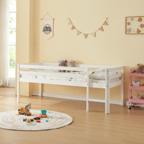 Lit enfant Siikalatva bois de pin 90 x 200 cm blanc [en.casa] (1/5)
