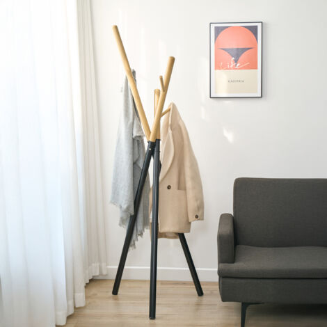 Portemanteau Laerdal acier 172 x 49 x 49 cm noir [en.casa] (1/5)
