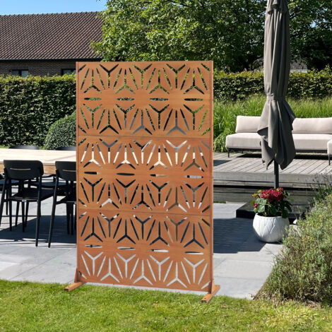 Casa.Pro – Cloison de séparation Kilsturd acier corten 180 x 120 x 40 cm – Brise-vue décoratif pour intérieur et extérieur – Résistant aux intempéries et à la corrosion