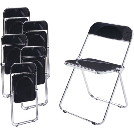 Lot de 6 chaises pliantes Pornainen 74 x 46 x 47 cm noir [en.casa] (1/5)