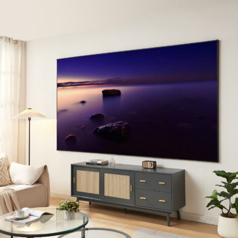 [En.Casa] – Écran de projection mural 120 pouces – Revêtement ALR pour contraste renforcé – Compatible Full HD, 4K, 8K, HDR – Installation rapide - HD 4 K