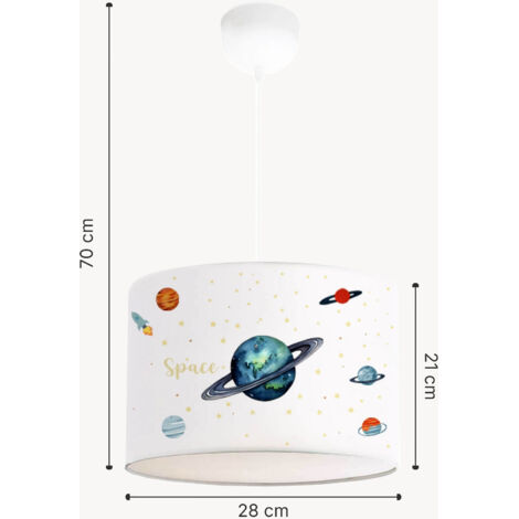 Kinder hanglamp Rugby E27 fitting pvc textiel hoogte 70 cm lux.pro