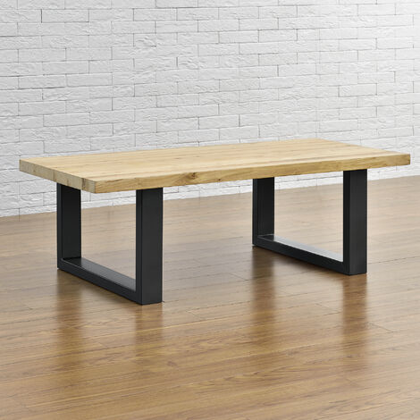 Set de 2 pieds de meuble Makers rectangulaires pour table basse noir 64 x 40 cm [en.casa]