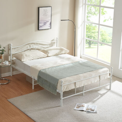 Lit Double Adulte 160x200cm | Cadre de lit en Bois 2 Personnes | Tête Lit Double Adulte 160x200cm | Cadre de lit en Bois 2 Personnes | Tête