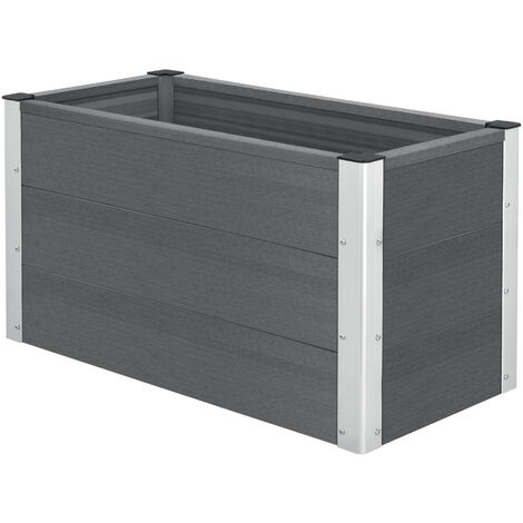 Bac à Fleurs Bois Composite WPC Gris 100 x 50 x 50 cm [neu.holz] (1/5)