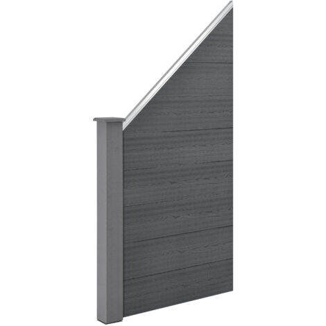 Clôture Inclinée Bois Composite WPC Gris 180 x 96 cm [neu.holz]