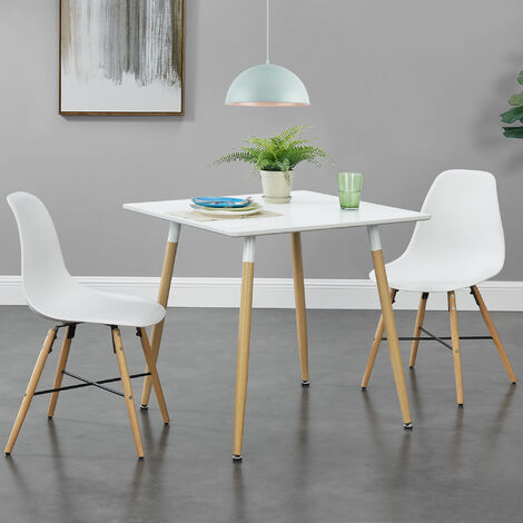 Table de Salle à Manger Hessen Carrée 80 x 80 x 74 cm Blanc [en.casa] (1/5)