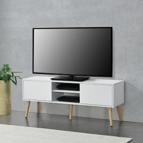 Soldes vidaXL Meuble TV blanc brillant 120 x 30 x 35,5 cm 2024 au