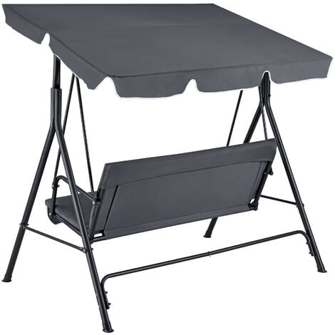Balancelle de Jardin 3 Places Charge Max. 270 kg 172x112x152cm Gris Foncé [en.casa]