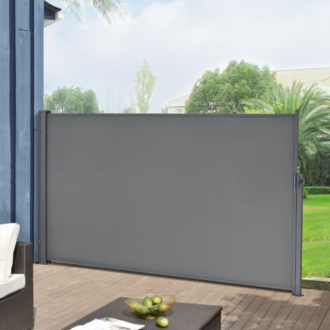 Store pour Balcon Mulhacén Latéral Acier Polyester 160 x 300 cm Gris Ardoise [pro.tec] (1/5)