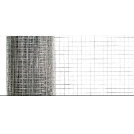 Grillage métallique en acier galvanisé 100 cm x 25 m gris 1 rouleau [pro.tec]