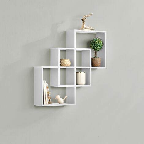etagere murale bibliotheque,montage horizontal/vertical.Blanc mate