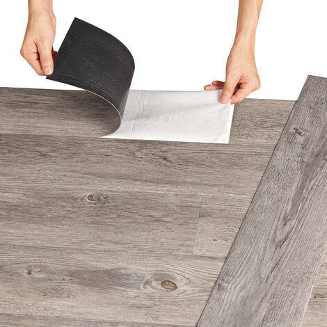 Lame de sol PVC vinyle 7 pièces 0,975 m² – Chêne gris d'Alaska – Surface antidérapante – Compatible plancher chauffant – Neu.Holz