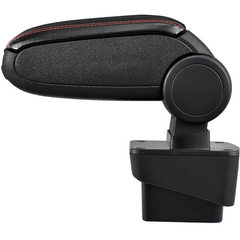 Pro.tec Accoudoir Central Rembourré Avec Compartiment - Cuir Synthétique Noir Coutures Rouges Pour Alfa Romeo MiTo (2008+)