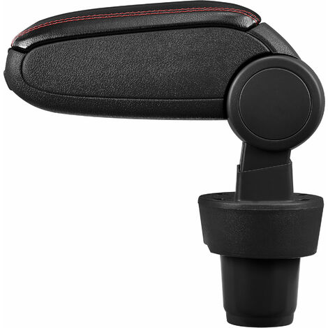 Pro.tec Accoudoir Central Rembourré A3 8L 1996-2003 - Similicuir Noir Coutures Rouges + Compartiment Rangement