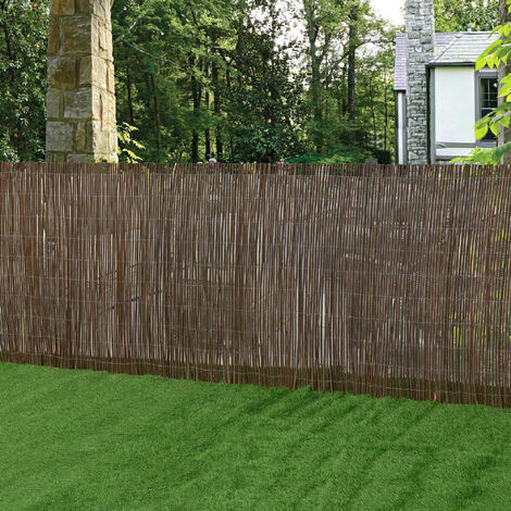 Brise vue en bois de saule 1x5m – Clôture canisse résistante – Pour séparation et protection extérieure – Installation facile – Casa.Pro