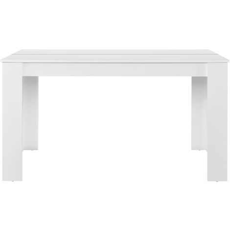 [En.Casa] – Table de salle à manger blanche 140 x 90 cm pour 6 personnes – Plateau en MDF style chêne – Montage simple et rapide (1/6)