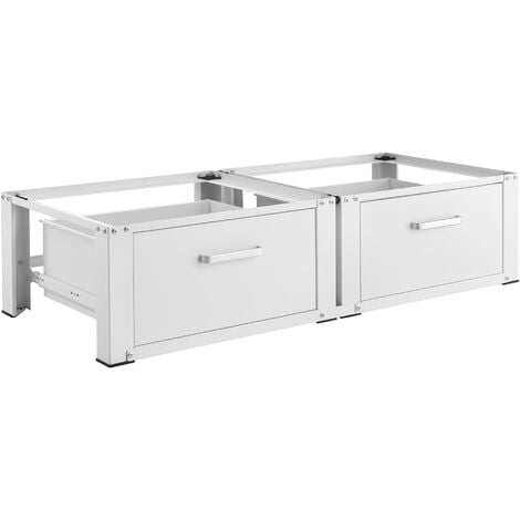 Double socle Heyen avec tiroir pour lave-linges séche-linges 127 x 54 x 31 cm [en.casa]