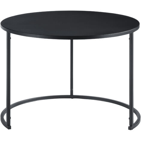 COSTWAY Lot De 2 Tables Basses Gigognes Marbrées Élégantes – Ronde 50 Cm + Ovale 60 Cm, Style Moderne Blanc Et Or, Stabilité Maximale