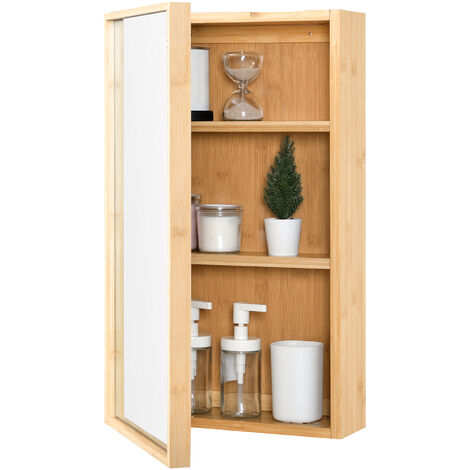 Placard mural Ikorfat pour salle de bain porte avec miroir 61 x 35 x 14 cm [en.casa] (1/5)