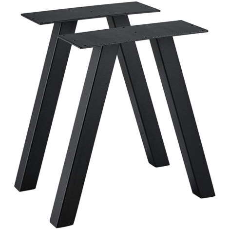 [En.Casa] – Pieds de table triangulaires en acier laqué noir – Lot de 2 – Dimensions 42 x 40 cm – Stabilité optimale pour constructions modernes