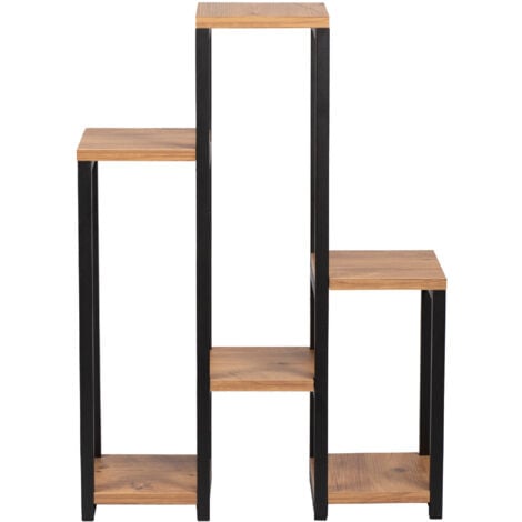 Étagère à plantes Rosenholm 6 étagères 78,5 x 56 x 20 cm noir effet bois [en.casa]