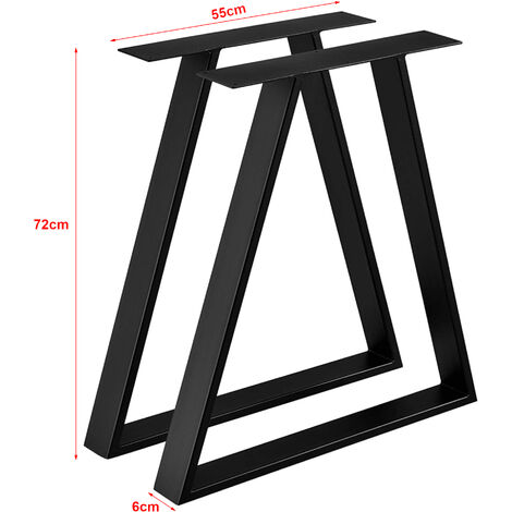 Set de 2 pieds de table Lyngby triangulaires en acier 72 x 55 x 6 cm [en.casa]