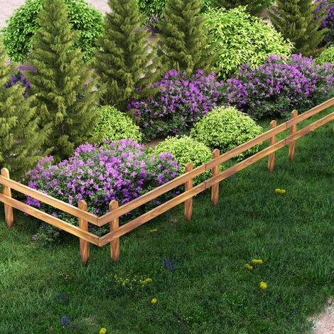 Set de 2 clôtures de jardin Krölpa en bois de pin naturel [en.casa] (1/4)