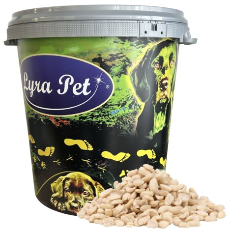 10 kg Lyra Pet® Erdnusskerne SPLITS in 30 L Tonne