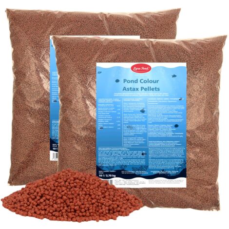 2 x 10 Liter (7,4 kg) Lyra Pond® Pond Colour Astax Koi Pellets Fischfutter Teichfutter