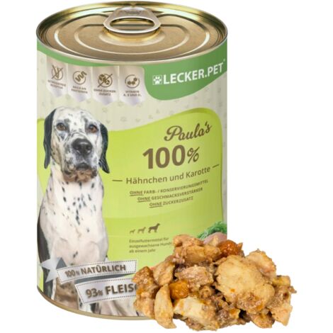 12 x 400 g Lecker.Pet® Paula's 100 % Hähnchen und Karotte Hundefutter Nassfutter (1/5)