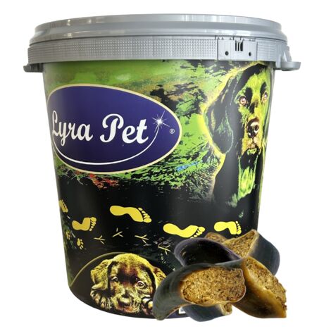 15 Stk. Lyra Pet® Rinderhufe gefüllt mit Pansen und Leber ca. 1,8 kg in 30 L Tonne