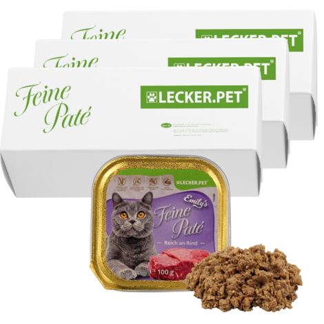 51 x 100 g Lecker.Pet® Emily's Feine Paté Reich an Rind Katzenfutter Nassfutter Vollnahrung (1/5)