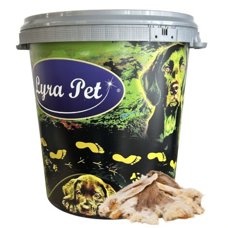 5 kg Lyra Pet® Kaninchenohren mit Fell in 30 L Tonne