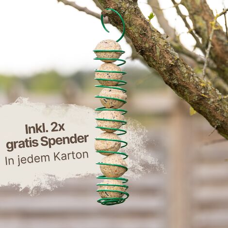 150 Stk. Lyra Pet® Meisenknödel aus der Alb-Mühle ohne Netz inkl. Spender - Vollkorn & Früchte