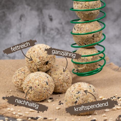 150 Stk. Lyra Pet® Meisenknödel aus der Alb-Mühle ohne Netz inkl. Spender - Vollkorn & Nuss