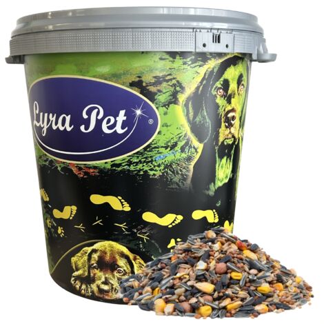 10 kg Lyra Pet® Streufutter aus der ALB-MÜHLE Allzweck-Mix in 30 L Tonne