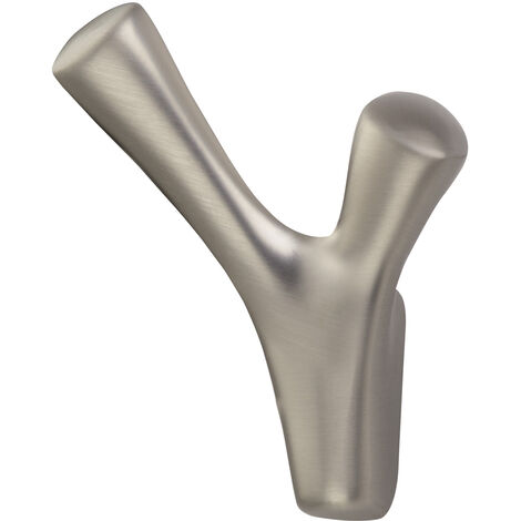 Garderobenhaken BICORNO Höhe 82 mm x Breite 71 mm Edelstahloptik aus Zinkdruckguss