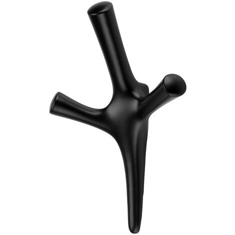 Garderobenhaken TRICORNO Höhe 157 mm x Breite 106 mm schwarz matt aus Zinkdruckguss