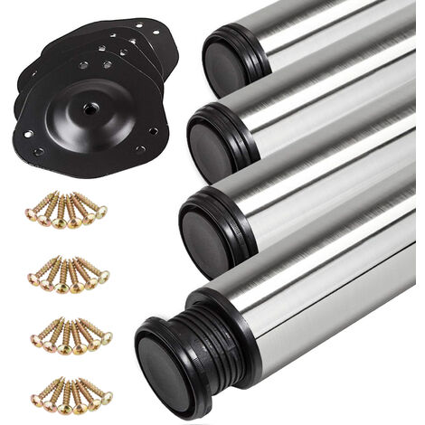 4er Set Tischbeine Ø 60 mm Höhe 1100 mm echt Edelstahl mit Anti-Fingerprint-Beschichtung höhenverstellbar (1/5)