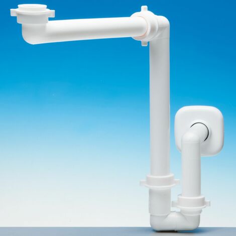 SOTECH Raumspar-Siphon, 32 - 40 mm, weiß, Raumsparsiphon, Ablaufgarnitur für Küche und Bad