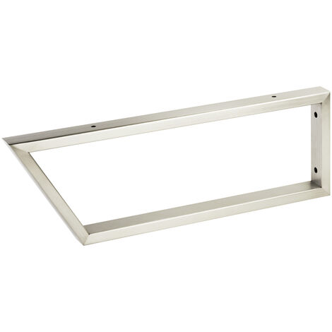 1 Stück Waschtischkonsole TWK500 500 x 150 mm Edelstahl gebürstet Vorderseite 60° abgeschrägt