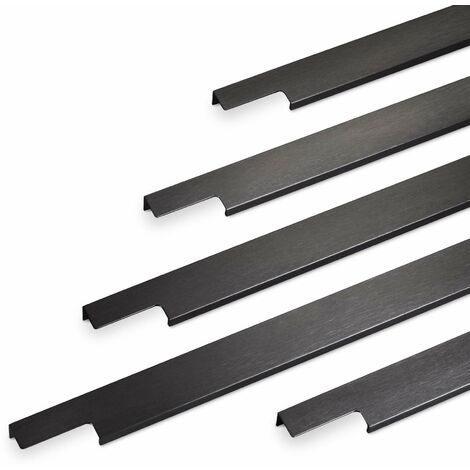 Möbelgriff BLANKETT 595 mm schwarz gebürstet (Wird an die Frontinnenseite verschraubt) von SOTECH