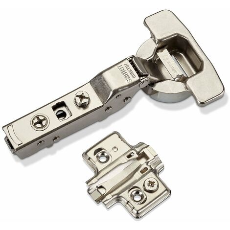 SOTECH 2 Stück Master Toolless T45 Topfband werkzeuglose Topfmontage Mittelanschlag 110° mit Dämpfer (Soft-Close) und Kreuzplatte mit Langlochverstellung