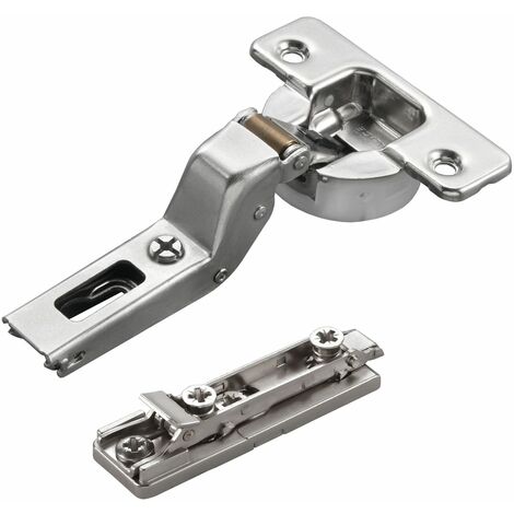2 x Salice Topfband Serie 700 mit Dämpfer im Topf 110° Bohrbild T52 Innenanschlag inkl. Linear-Montageplatte Höhe 3 mm mit vormontierten Euroschrauben, Exzenterverstellung Topfscharnier von SOTECH
